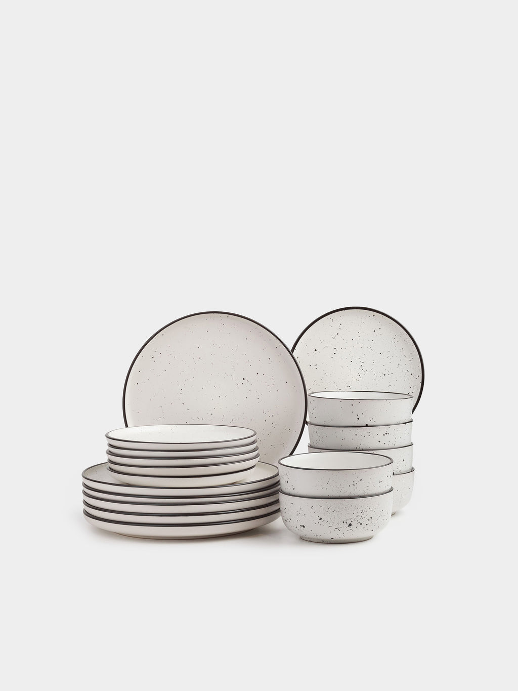Black Rim Stoneware Dining Set
