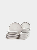 Black Rim Stoneware Dining Set