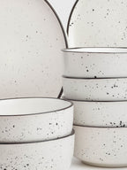 Black Rim Stoneware Dining Set