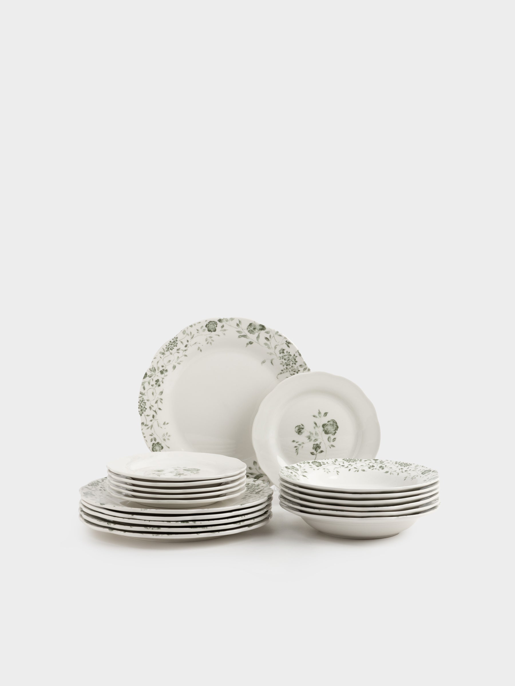 Verdant Rose Porcelain Dining Set