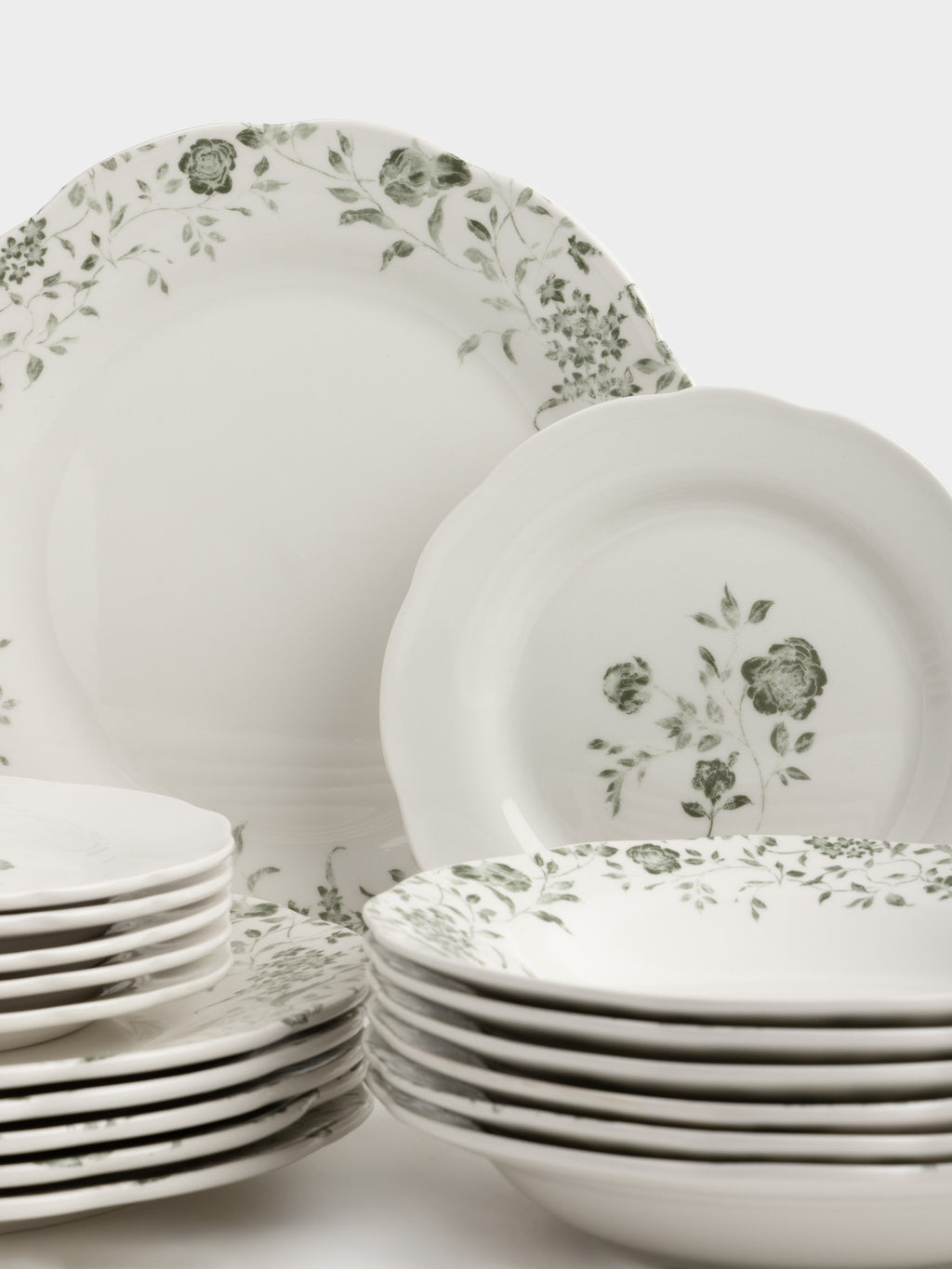 Verdant Rose Porcelain Dining Set
